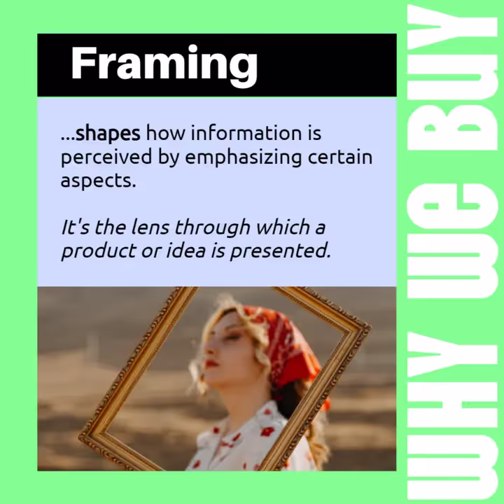 Warum wir kaufen und der kognitive Bias des Framing, angewandt auf Verkauf und Marketing.