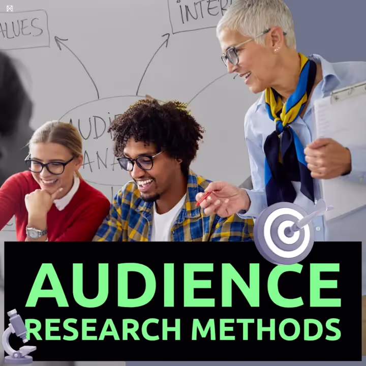 audience researcher with clipboard observing a group of people